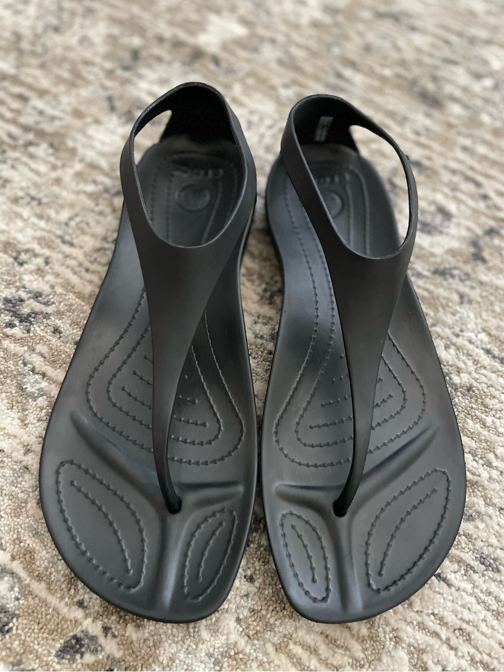 Crocs Sexi Serena Sandals Size 9 Black Like New